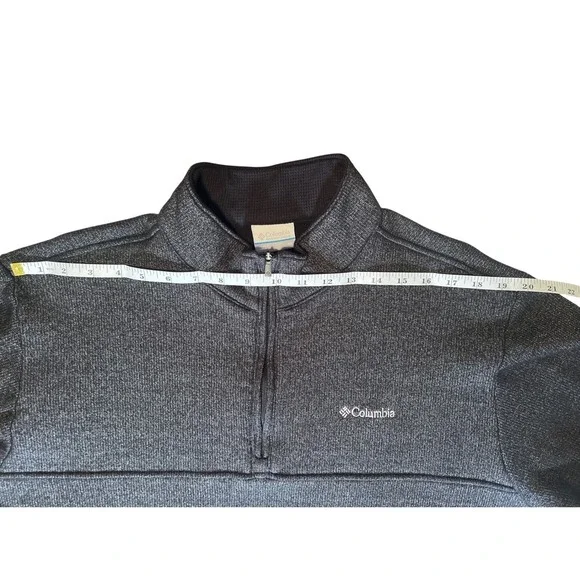 Columbia Mens‎ Black Gray Quarter Zip Mock Neck Kangaroo Pocket Casual Cozy XL - Picture 8 of 11